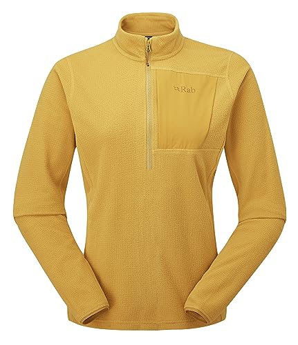 Rab Women’s Tecton Pull-On Midweight Half-Zip Fleece for Hiking, Camping, & Casual Use - Sahara - Medium