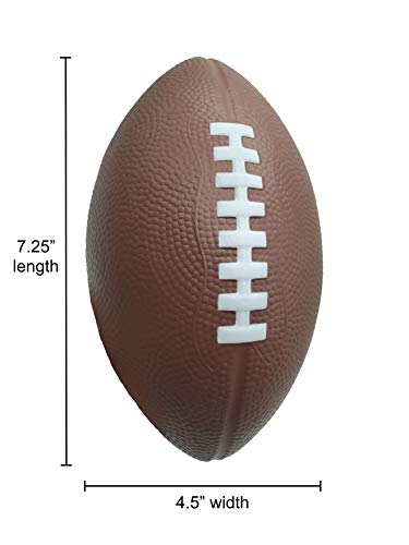LMC Products Foam Football - 7.25” Kids Football - Small Footballs for Kids –Mini Football 3 Pack (Brown)