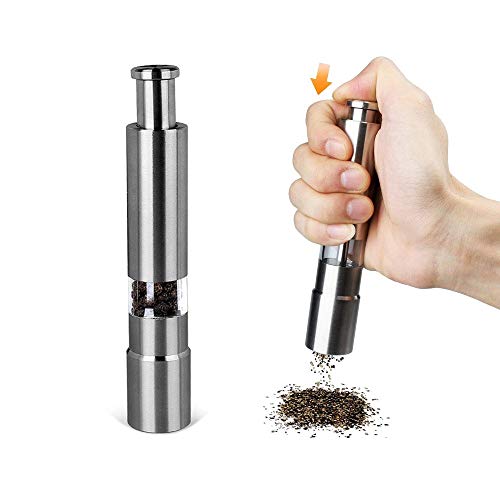 Anyasun Stainless Steel Pepper Salt Mills Handheld Salt Shaker Salt and Pepper Shaker