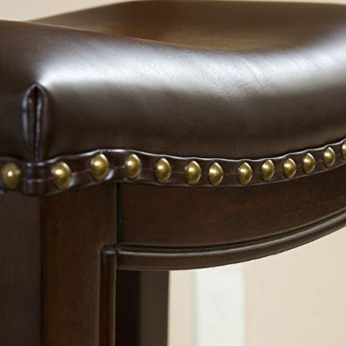 Christopher Knight Home Avondale Backless Bar Stools,12"D x 18.13"W x 30"H, 2-Pcs Set, Brown - Image 4