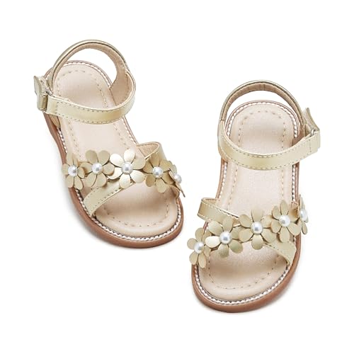 Image of Otter MOMO Girls Open Toe Princess Flat Sandals with Comfort Sole Summer Sandals
