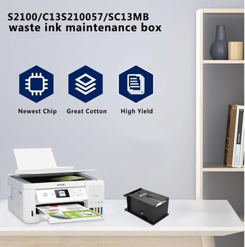 Image of S2100 / SC13MB Ink Maintenance Tank Box with Chip for SC-F530 / F531 / T3130 / T5130 /SC-T3150 / 3150N / T5150 / T5150N / Surecolor SC-F570 T3170 Printers (S2100 C13S210057 SC13MB Maintenance Box)