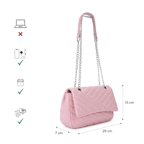 Image of Fastrack Casual Sling Bag with Magnetic Button for Girls, Medium Size with Internal Zipper, Made with Premium Faux Leather, Versatile and Durable Design