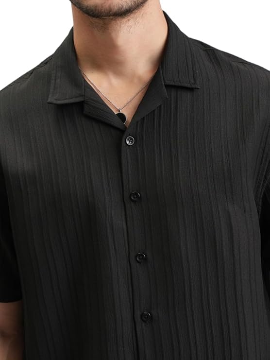 Image of FUNKY RICH Funkyrich Textured Popcorn Shirts for Men || Casual Shirt for Men || Shirt for Men|| Men Stylish Half Sleeve Shirt || Men Fancy Shirt