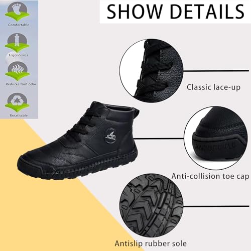 Men's Causal Fashion Sneakers Ankle Chukka Boots Lace-up Round toe Platform Anti-slip Mid top Handmade Walking Driving Shoes2