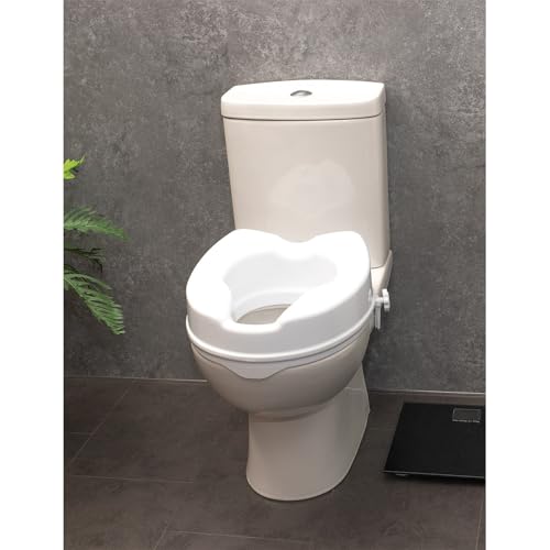 Aidapt Raised Toilet Seat with 2" or 4" Elevation, Sturdy Comfortable Construction, Easy to Fit Lock on System with no Tools Required, (Eligible for VAT Relief) - Image 2