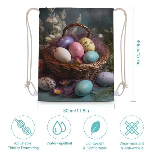 Drawstring Bag Backpack Easter Eggs Sackpack Foldable String Bags Sports Gym Bag for Shopping Yoga2