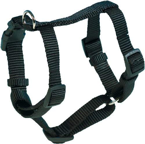 TRIXIE Premium H-Geschirr Größe S–M Für Kleine Hunde – Stufenlos Verstellbar, Brustumfang 42–60 Cm, Schwarz