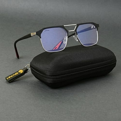 Image of GYNK Square Frame Sunglasses for Men | Premium Metal Frame Sunglasses | Fashion Eyewear for Driving, Travel, Riding, Outdoor Activities, Beach & Daily Wear