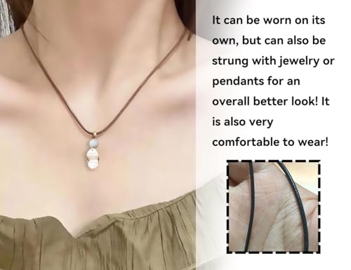KAPSING 2 Stück Halskette,ohne Anhänger Wachs Lederkette,Halsband Kette,Polyester Kordelkette mit Verschluss,Männer lederhalsband,für Frauen,Jungen,Mädchen(700 * 3 mm,schwarz und braun)