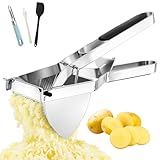 Heavy Duty Potato Ricer, Large 22oz Potato Masher, Stainless Steel Press and Mash Kitchen Gadget for Mashed Potatoes, Spaetzle Maker with Silicone Handle