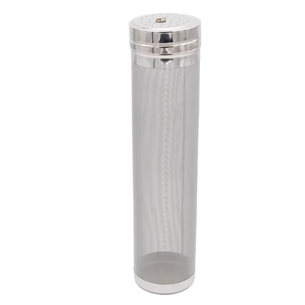 Tubo de filtro de lúpulo de acero inoxidable 304 (1 unidad), 7 cm x 32 cm, con cadena de 40 cm for lúpulo seco y elaboración casera de cerveza.