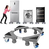 NIUXX Base per Lavatrice con 8 Piedi + 4 Ruote per Lavatrice, Frigorifero e Asciugatrici, Base Regolabile per Lavatrice con Funzione di Assorbimento Degli Urti, Larghezza 41.5 a 65 cm