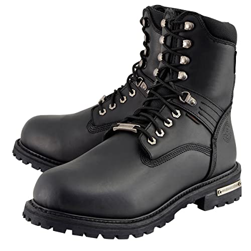 Image of Milwaukee Leather Men's Leather Lace-Up Riding Boots - Motorcycle Biker Footwear for Street & Daily Wear