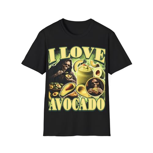 T-shirt avocat humour avec motif squelette drôle mode unisexe