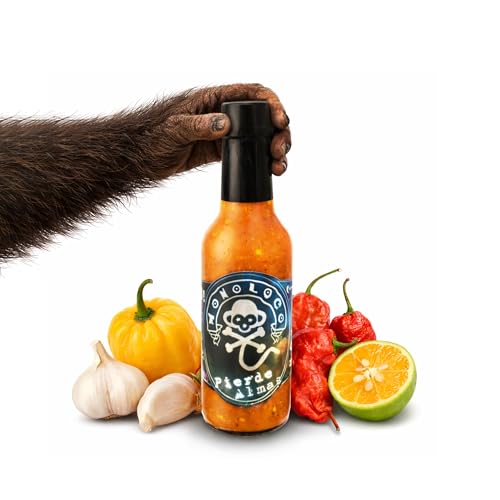 Image of Monoloco Hot Green Sauce Vegan Gluten-Free with Jalapeno, Panamenian Scotch Bonnet Peppers, Green Onions, Coriander and Garlic, Costa Rica Medium Spicy Sauce Pierde Almas, Pack of 1 (150ml / 5oz)