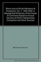 Who's Who Of British Members Of Parliament: A Biographical Dictionary Of The House Of Commons Based On Annual Volumes Of Dod's Parliamentary Companion And Other Sources 0855272198 Book Cover