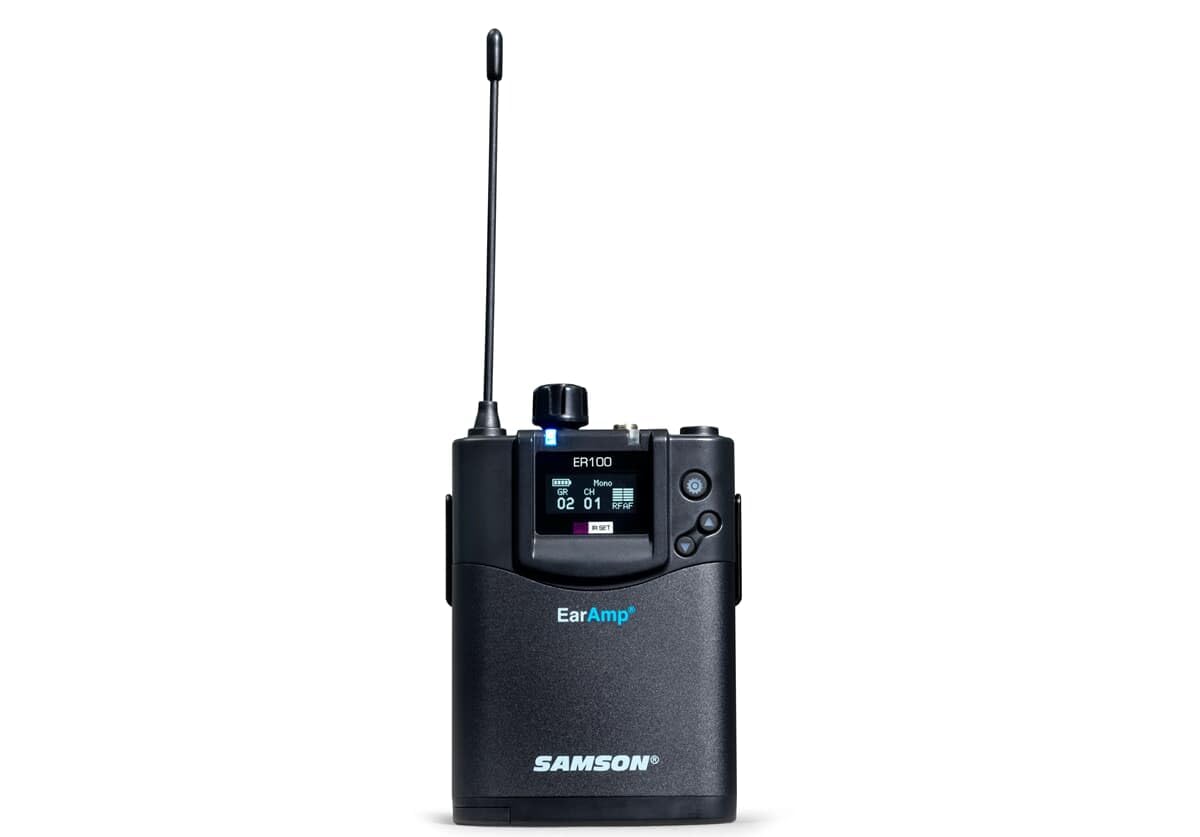 Samson EarAmp ER100 - Receptor estéreo con monitores intraurales, Banda L, Receptor de monitoreo intraural para Escenario, Estudio y actuaciones en Vivo