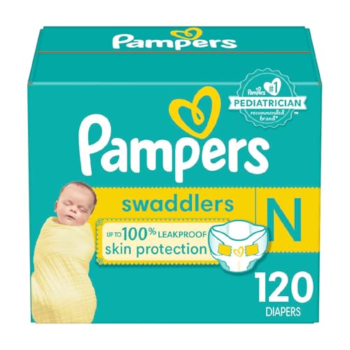 Image of Pampers Swaddlers Diapers Newborn - Size 0, 120 Count, Ultra Soft Disposable Baby Diapers