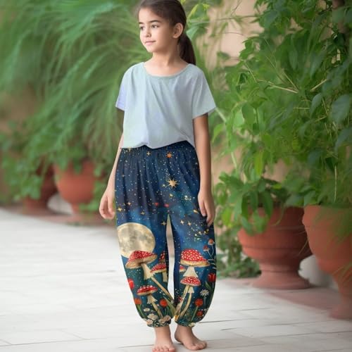 Boys Girls Harem Pants for Kids Loose Lightweight Long Bloomers Casual Elastic Waistband Sweatpants4