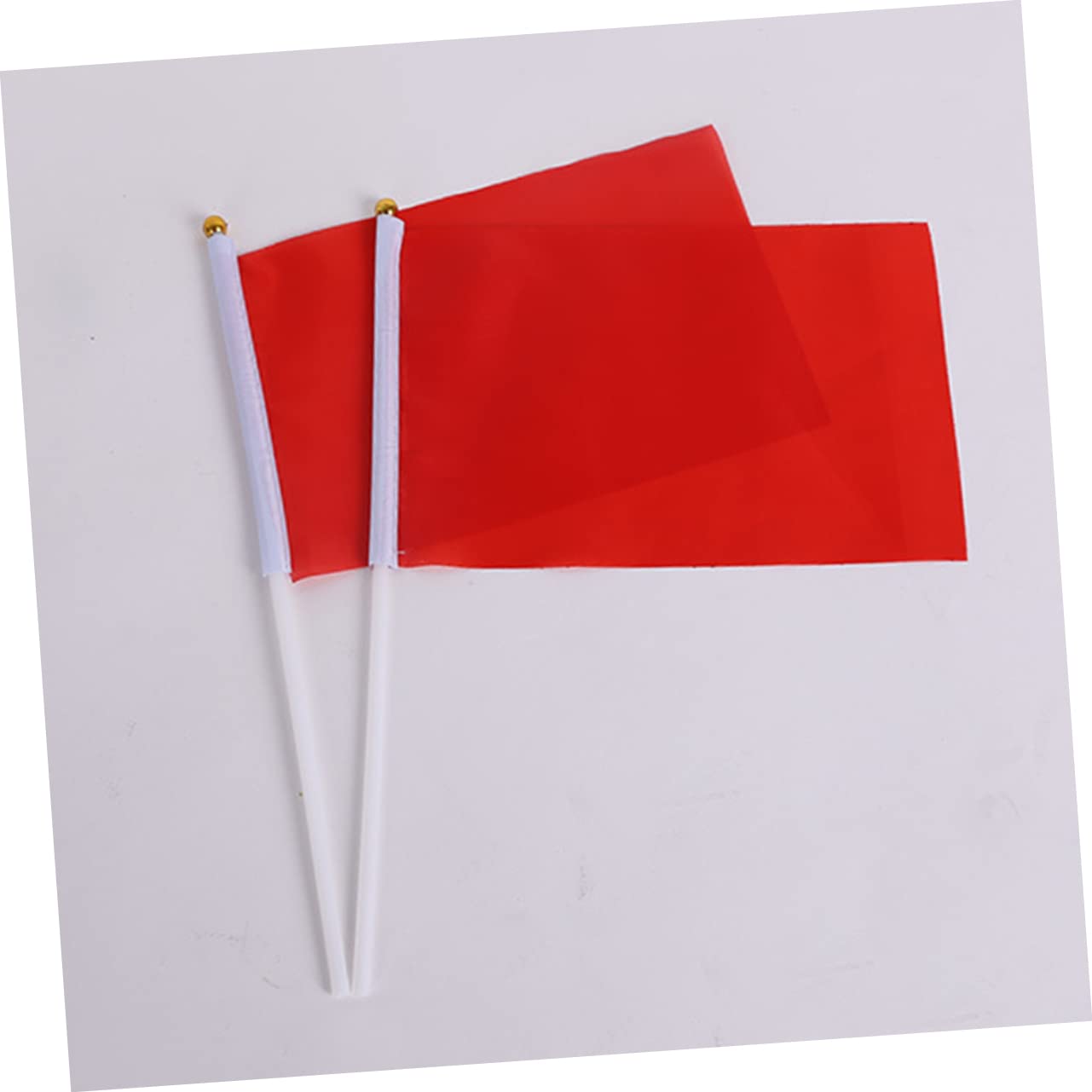100piezas Banderines Cuadrados De Mano Rojos Mini Banderas Para Fiestas Celebraciones Bandera Ondeante Color Sólido