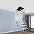 11 Steps Attic Ladder Pull Down System, 661 Ibs Wall Mounted Folding Loft Attic Stairs, Cold-Rolled Steel Retractable Loft Foldable Ladder with Armrests for Attics Garages Roofs (Blue+White)
