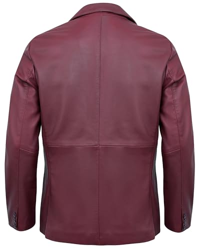 Image of Leather Blazer Men - Casual 2 Button Coat Style Real Lambskin Mens Leather Jacket