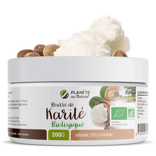 Beurre de Karité Bio AB 200 g - 100% végétal - sans...