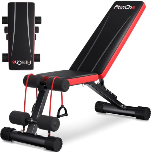 Image of FitinOne Adjustable Folding Weight Bench for Home Gym, 660 lbs Capacity Multi-Functional Workout Bench Sturdy Durable for Full Body