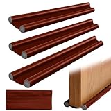 3 Pcs Burletes para Puertas, Doble Capa Burletes para Ventanas Cortavientos(marrón)