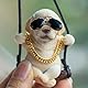 SIXHAOBU AutoZubehör zum Aufhängen, Labrador Retriever, Auto-Rückspiegel-Anhänger, Auto Rückspiegel Nette Innen Dekoration Hänge Ornament Spiegel Charms, Geschenke für Damen und Herren