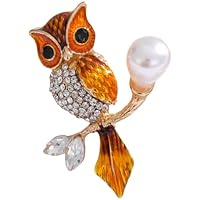 Owl Brooch Vintage Rhinestone Pins - Cute Animal Brooches Funny Lapel Pin Backpack Clothes Decoration Jewelry Gifts For Friends Children Men Women UB4328