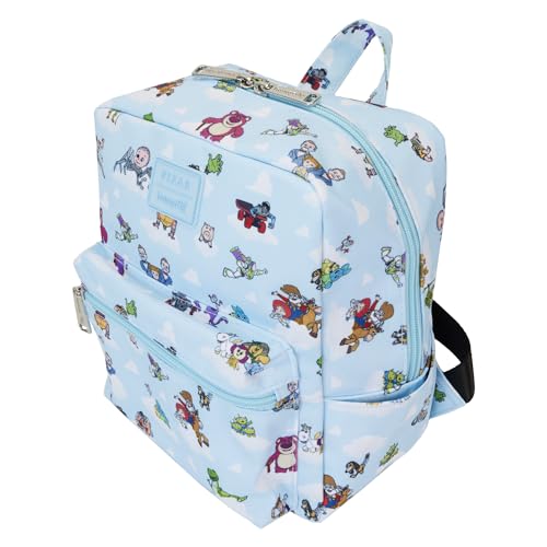 Loungefly Backpacks Toy Story Movie Collab All Over Print Nylon Mini Backpack Blue, Blue, One Size2