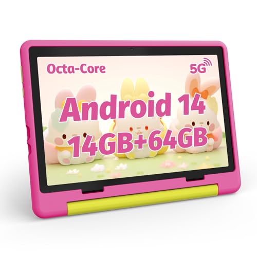 Kids Tablet 10 Inch Android 14 Tablet for Kids Ages 3-12, Octa-Co...