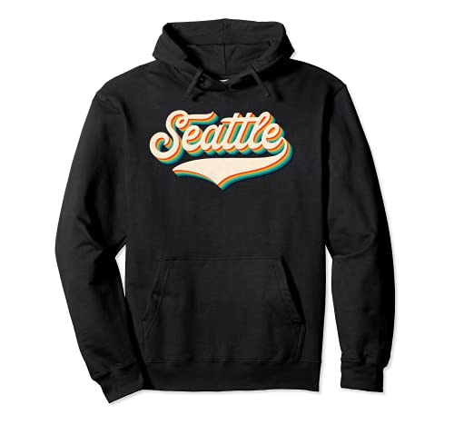 70s Vintage Retro Seattle Washington Throwback Novelty Sudadera con Capucha