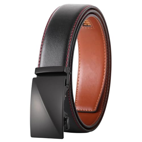 Men's Genuine Leather Belt Sliding Ratchet Belt Suitable For Work, Business, And Casual Wear Ply36-25100-S13 125cm
