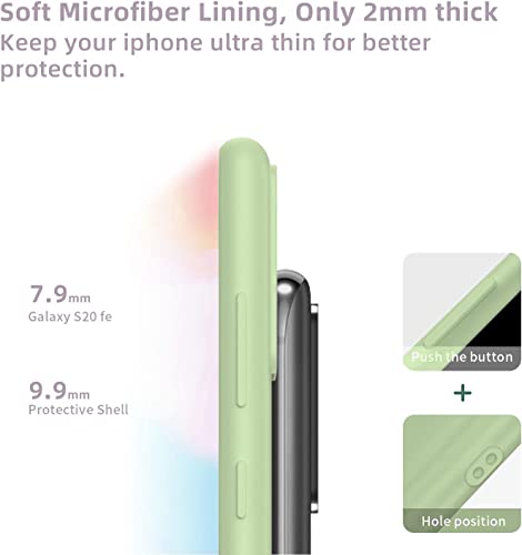Image of DIZORO Microfiber Candy Case Compatible for Samsung S20 Smooth Touch Cushion Liquid Soft Silicone Gel Rubber Phone Cases Non-Slip Full Body Protective Shockproof Back Cover (Matcha Green)