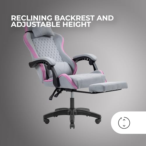 MGC-X, Sedia Gaming Ergonomica, Tessuto Traspirante, Schienale Reclinabile e Altezza Regolabile, Braccioli Dinamici, Cuscino Cervicale e Lombare, Sedia Poggiapiedi Estensibile, Rosa - Sedia gaming - Immagine 2