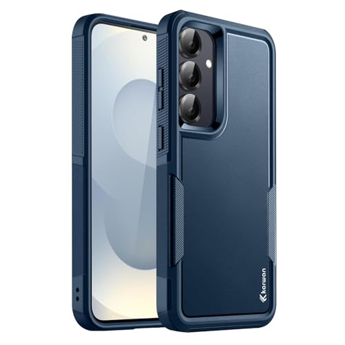 Image of KARWAN Shockproof Back Case Cover Compatible with Samsung Galaxy S23 FE, Heavy Duty Case with 360 Degree Camera Protection, Dual Layer Rugged Bumper Protection Cover with Matte Finish (Blue)