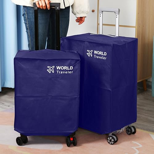 Image of Kraptick Non-Woven Luggage Cover - Waterproof, Dustproof, and Stretchable Luggage Protector Cover, Durable Non-Woven Luggage Case for Trolley Bags with Stretchable and Durable Design (Blue-20 Inch)