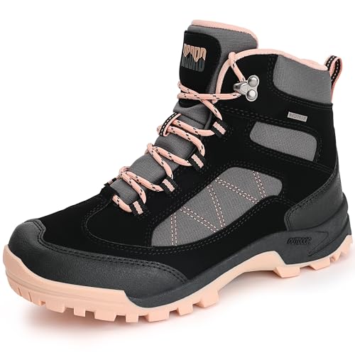 R CORD Womens Hiking Boots Waterproof Hiking Boots Womens Non-Slip Hiking Shoes Backpacking Boots All Day Walking Boots Outdoor