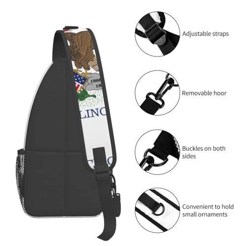 Mochila unisex de alta capacidad con diseño Illinois miniatura 5