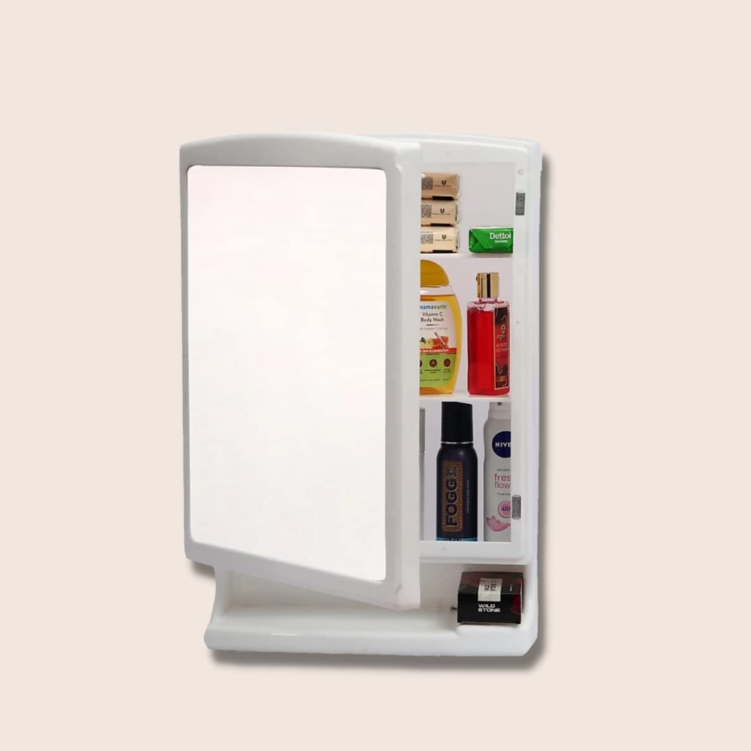 ZAP Plastic Bathroom Mirror Cabinet Shelves Premium Rich Look with Mirror - White Bathroom Accessories (B09Q2DYJL8) Amazon Price History, Amazon Price Tracker