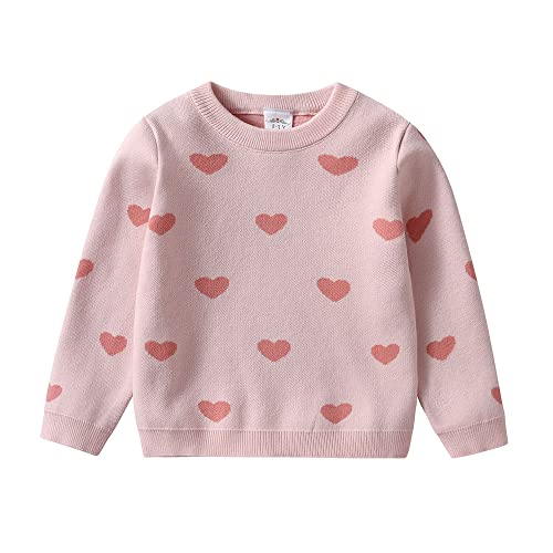 Image of VIKITA Toddler Girls Pullover Sweater Comfy Long Sleeve Crewneck Cute Daily Wear Back to School