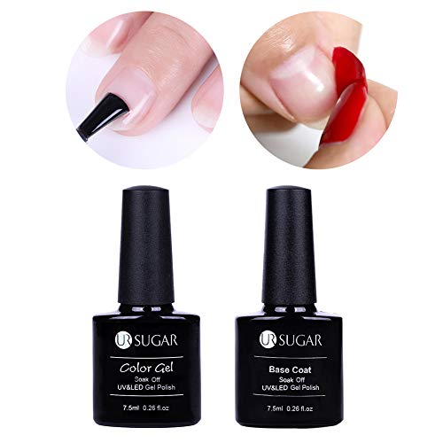 UR SUGAR 7.5ml Gel UV Base Coat Water Peel Off No se necesita removedor con Refforce Gel Nail Protector Espesor de uñas Enhancer Soak Off Nail Art Set de manicura