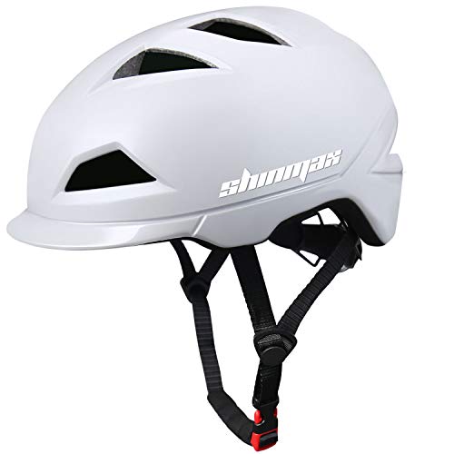 Shinmax Casco Bicicleta,Casco de Ciclismo con Luz Luz LED Recargable,Certificación CE,Ajustable Cascos Mountain Road Motocicleta,Ligera para Montar Ski & Snowboard Unisex Cascos Bici Adultos 57-62CM