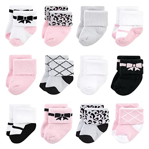 Image of Hudson Baby Baby Girls' Cotton Rich Newborn and Terry Socks