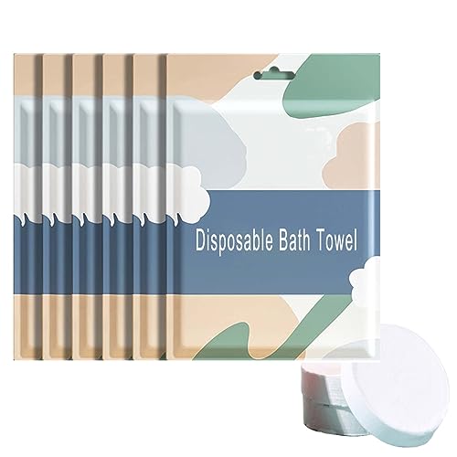 70 x 140cm Toalla grande comprimida, 5 piezas Toallas de baño desechables, Suave y duradera, 100% algodón/portátil y ligera/reutilizable/de secado rápido - ideal para viajes en casa(Color:6 PCS)