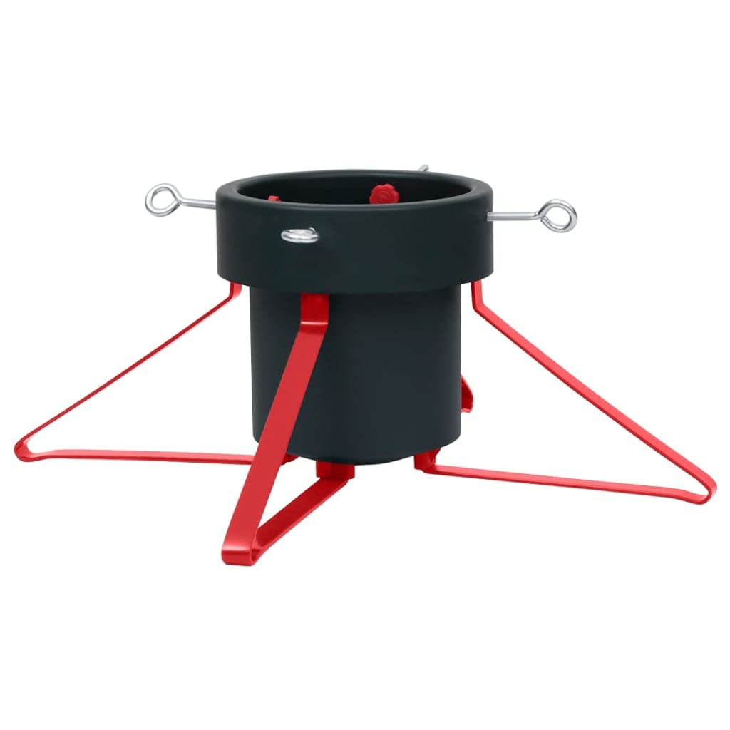 vidaXL Support de Sapin de Noël Base d'arbre de Noël Porte-Sapin Support d'arbre de Noël Base de Sapin de Noël Vert et Rouge 46x46x19 cm