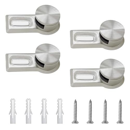 UFURMATE Metal Mirror Brackets, 4Pcs Round Wall Mounted Holder Kit for 4-6mm Thick Frameless Mirror